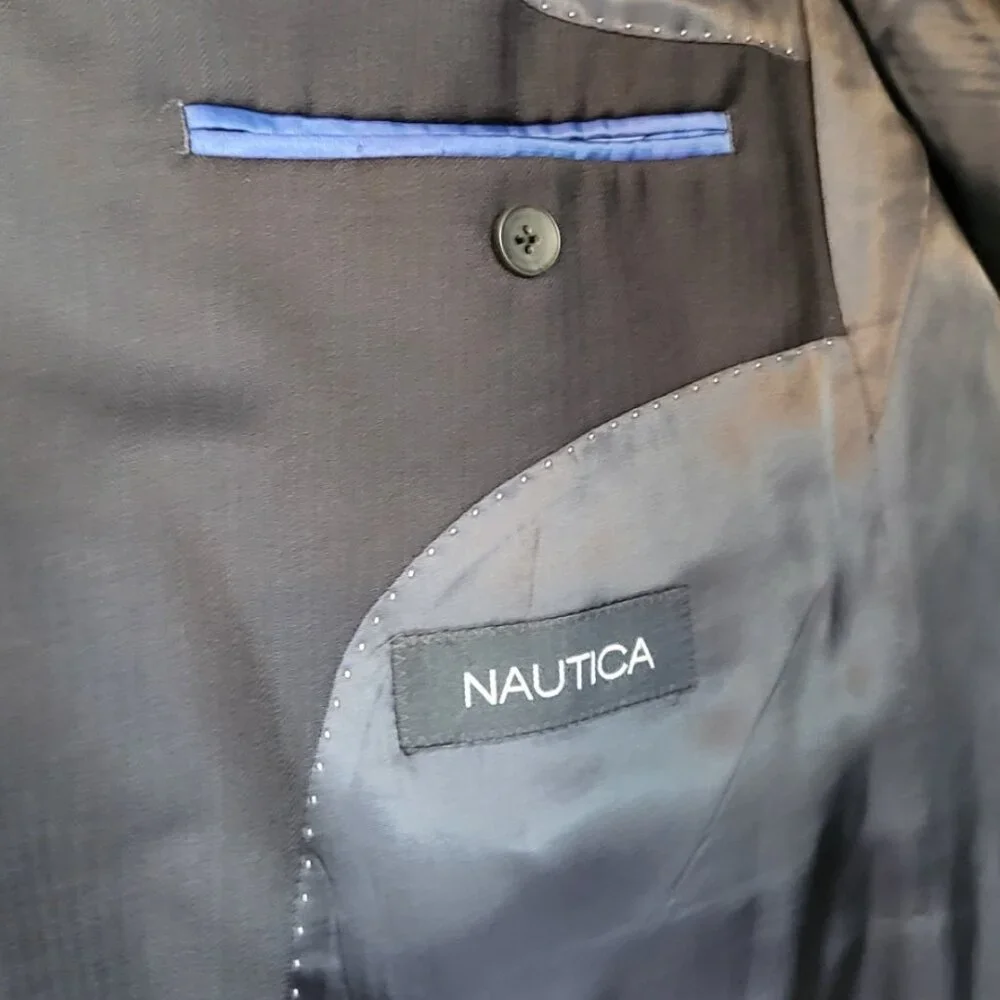 Nautica Mens Suit Jacket 42R Pants 33W 32L 100% Wool